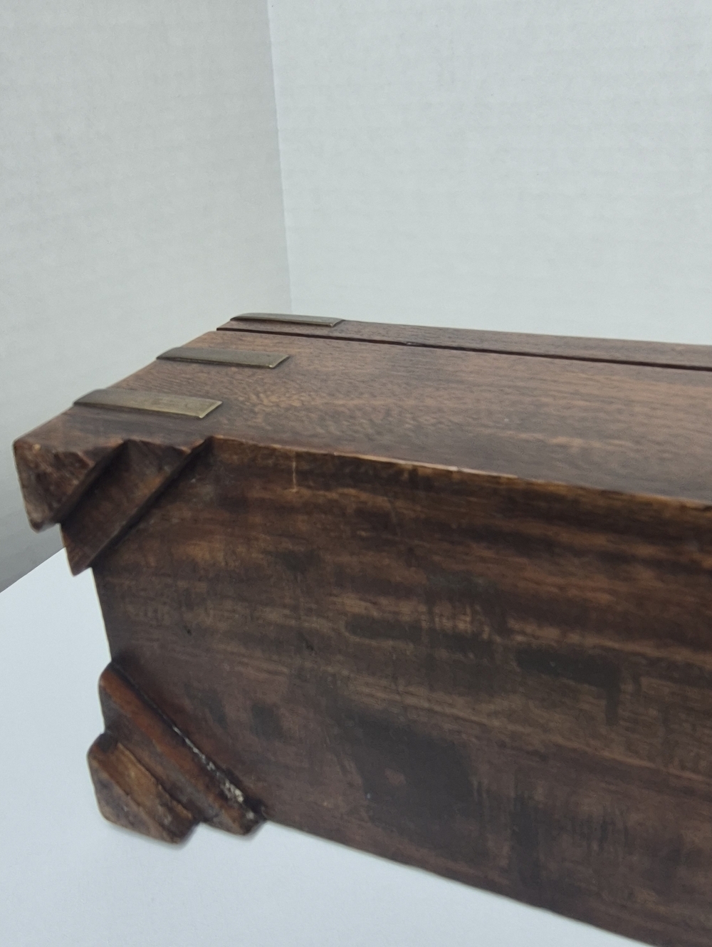 RARE Antique 19thC Rosewood Scribe Box w/ Hidden Drawer & Key - Picture 15 of 16